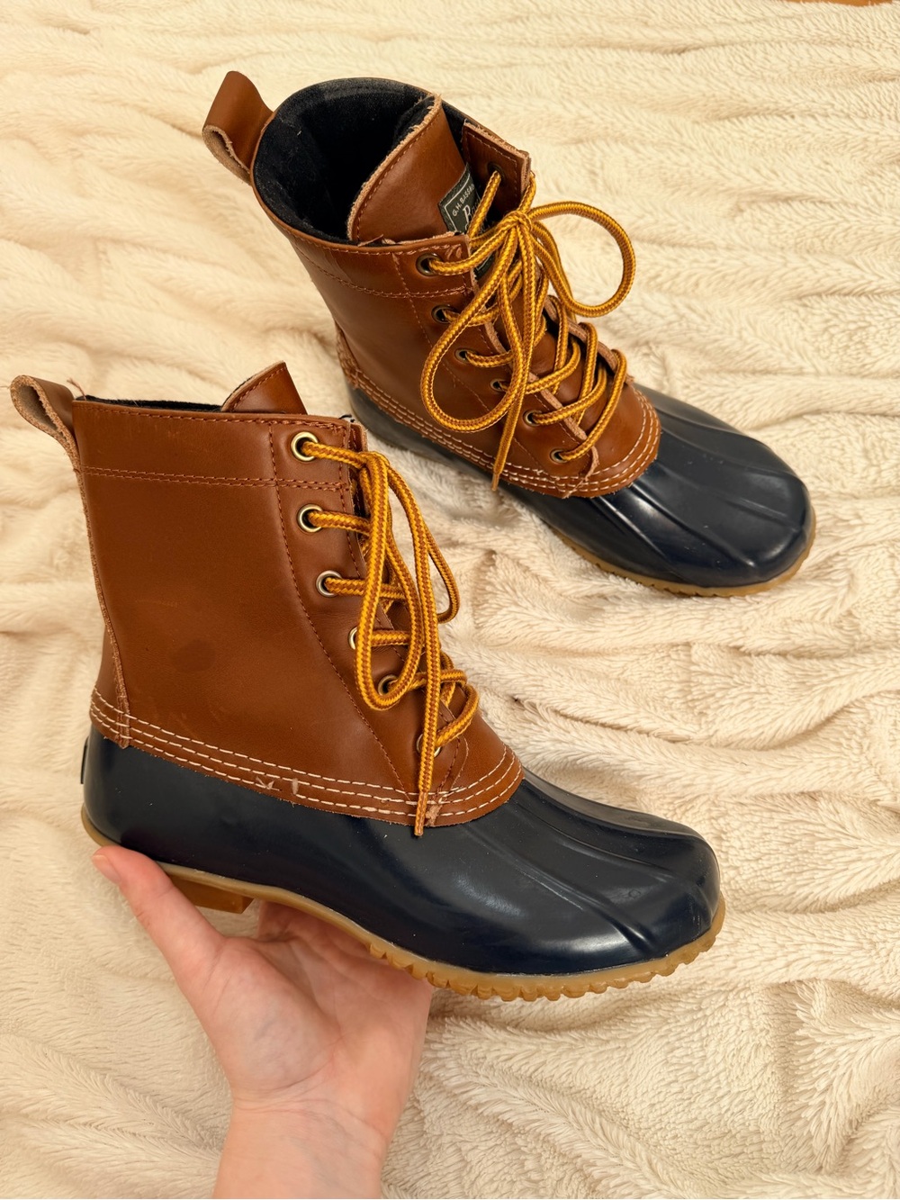 G.H. Bass & Co. Harlequin waterproof duck boots rubber Sz 8 women’s